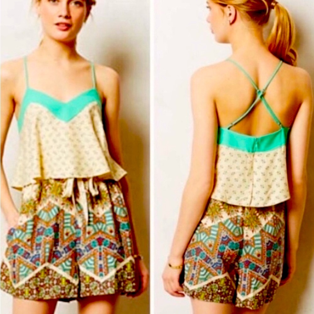 Anthropologie elevenses Women’s Multicolor Sleeveless Romper